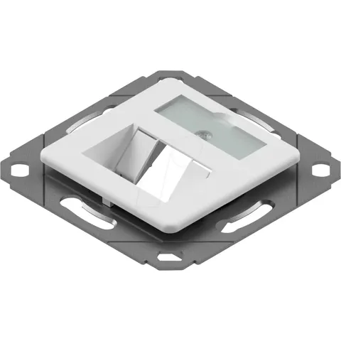 EASYLAN CKVD1D2 - Keystone module holder, preLink / fixLink, 1 port, RAL 9010 – image 1