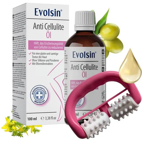 Evolsin Anti Cellulite Öl mit Massageroller – Bild 1