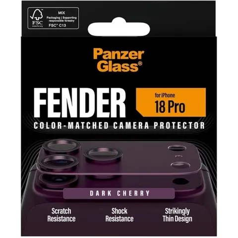 PanzerGlass Fender iPhone 18 Pro Camera Protector - Dark Cherry – image 1