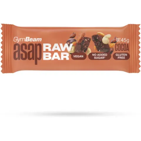 GymBeam ASAP Raw Bar 45 g cacao – afbeelding 1