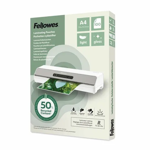 Fellowes Laminierfolie A4 Light Gloss 100er Pack – Bild 1