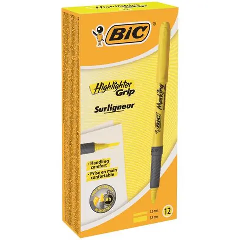 BIC 811935 marker 12 pc(s) Chisel tip Yellow – image 1