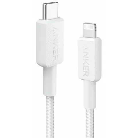 Anker 322 USB-C to Lightning Cable (6ft – White – image 1