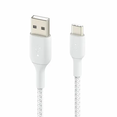 Belkin 15W 2m USB -A to USB-C Braided Cable - White – image 1