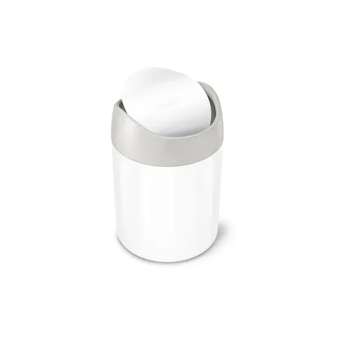 Simplehuman 1.5L Mini Bin, White Steel – image 1