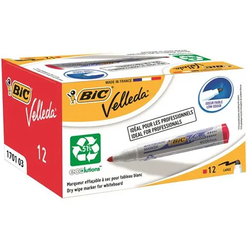 BIC Whiteboard Velleda ECOlutions 1701 marker 12 pc(s) Red – image 1