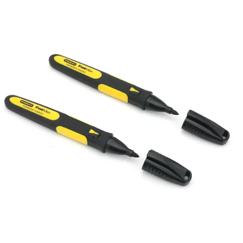 Stanley Tools Fine Tip Marker Black (Pack Of 2) – image 1