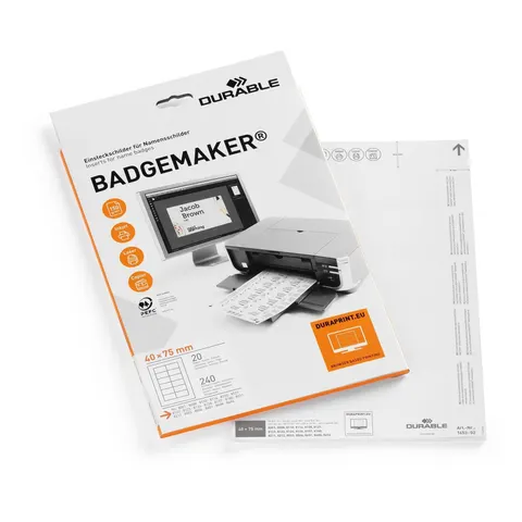 DURABLE 145302 - BADGEMAKER® insert sheets, 40 x 75 mm – image 1