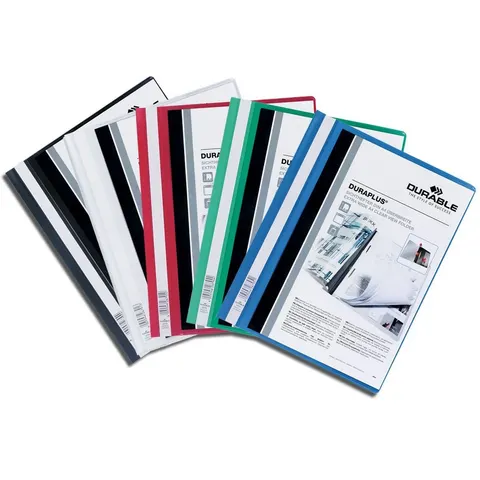 Durable DURAPLUS Project Folder Document Report File 25 Pack A4+ Assorted Multi – image 1