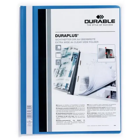 Durable DURAPLUS Project Folder Document Report File 25 Pack A4+ Blue – image 1