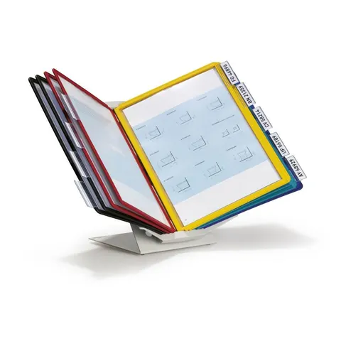 Durable VARIO PRO 10 Display Panel Desk Stand | 10 Panels | A4 Colour Coded – image 1
