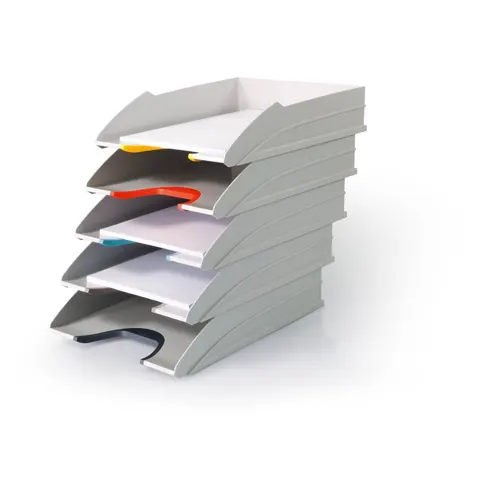 Durable VARICOLOR MIX ECO Stackable Letter Tray Files | A4+ Colour Coded 5 Pack – image 1