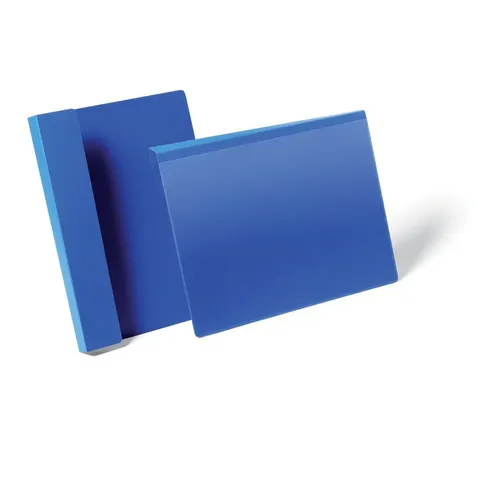 Durable Hanging Ticket Holder Label Pocket Document Pouch 50 Pack A4 Blue – image 1