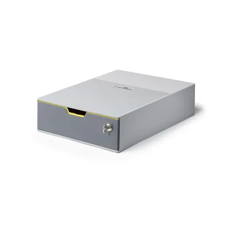 DURABLE Schubladenbox VARICOLOR 1 SAFE, grau, abschließbar – Bild 1