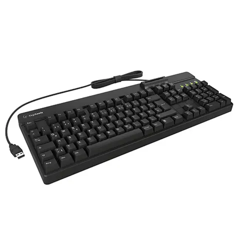 KEYSONIC 61081 - Keyboard, USB, with SmartCard reader, black – image 1