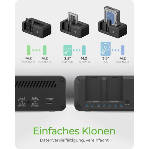 Docking- & Klonstation IcyBox SATA & M.2 USB3.2 Type retail – Bild 1