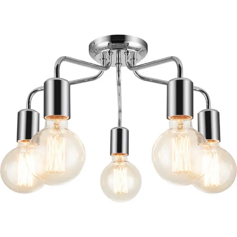 COSYLYTE Fraser 5 Light Modern Metal Ceiling Flush Light - Chrome 1 – image 1