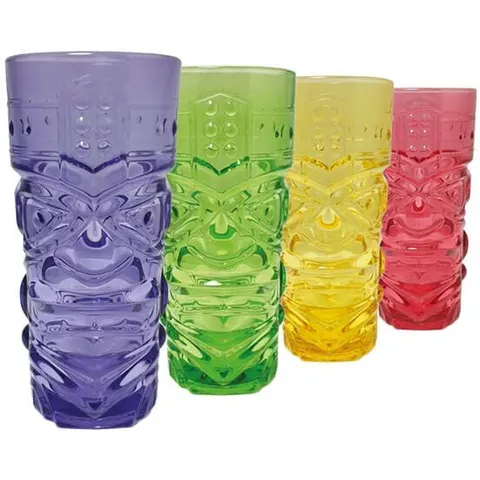 Bar Bespoke Coloured Tiki Highball Glass 4 Pack – image 1