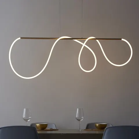 Azariah Gold Abstract Linear Pendant Ceiling Light – image 1