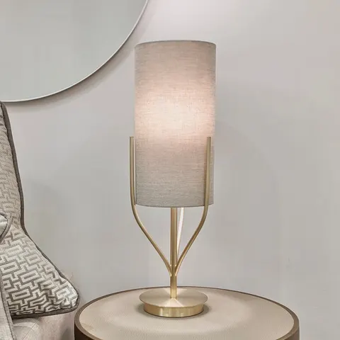 Cleo Gold & Oatmeal Table Lamp – image 1