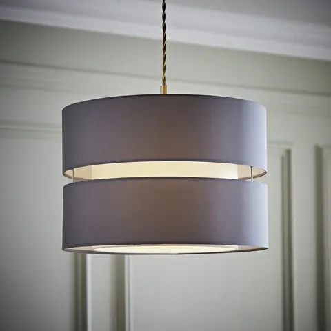 ValueLights Sophia Large Grey 2 Tier Ceiling Shade Grey – image 1