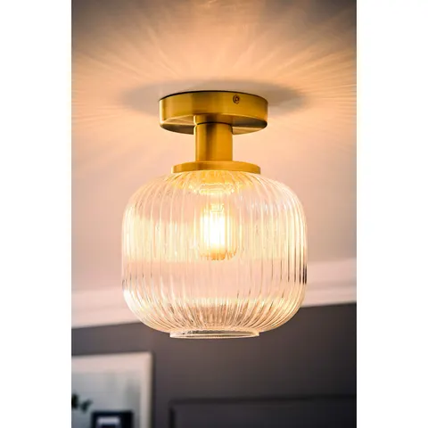 Calpe Clear Glass Ceiling Light – Gold – image 1