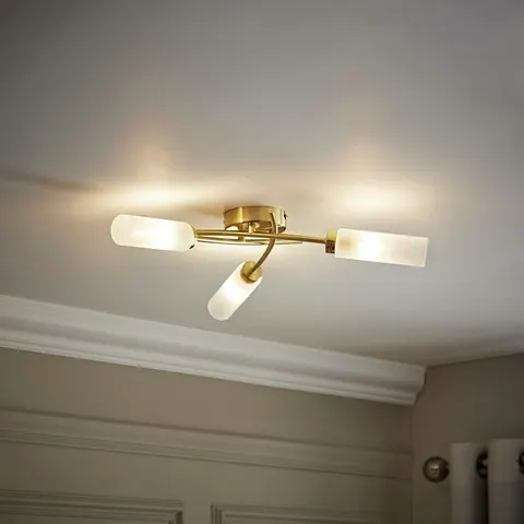 ValueLights Maya Metal 3-Light Flush Ceiling Light - Gold – image 1