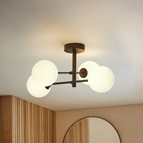 ValueLights Darla Metal 4-Light Flush Ceiling Light - Black – image 1