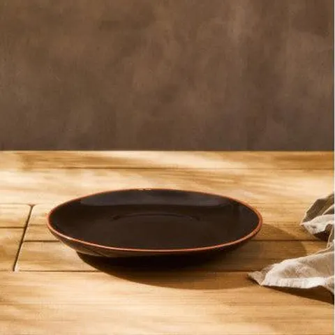 Calisto Black Glazed Terracotta Dinner Plate – image 1