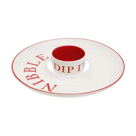 Orsina Elegant Design Hollywood Nibble And Dip Set, Ample Space Nibble & Dip Serving Plate For Entertaining Guests – image 1