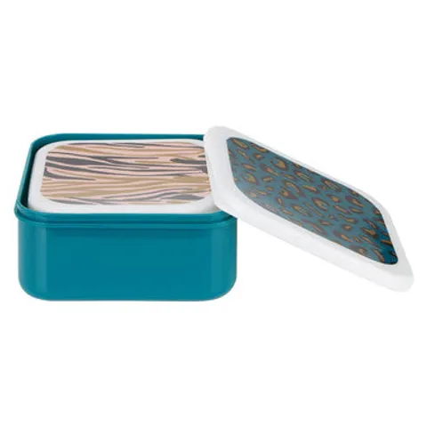 Interiors by premier stackable design set of 4 animal print lunch boxes, versatile assortment of multisized pp lunch boxes – image 1