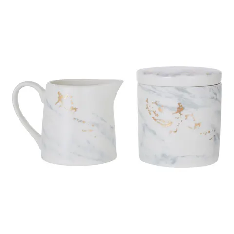 Marble Luxe Sugar Pot And Creamer – image 1