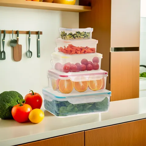 Maison by premier herrela 5pc rectangular food containers with airtight lids – image 1