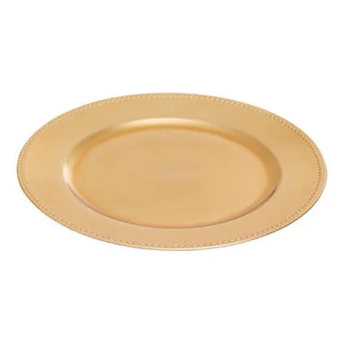 Dia Gold Finish Dotted Charger Plate – image 1