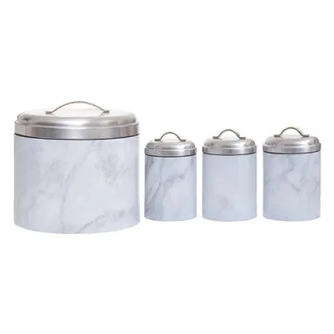 4 Piece Marble Effect Kitchen Storage Set | Easton – image 1