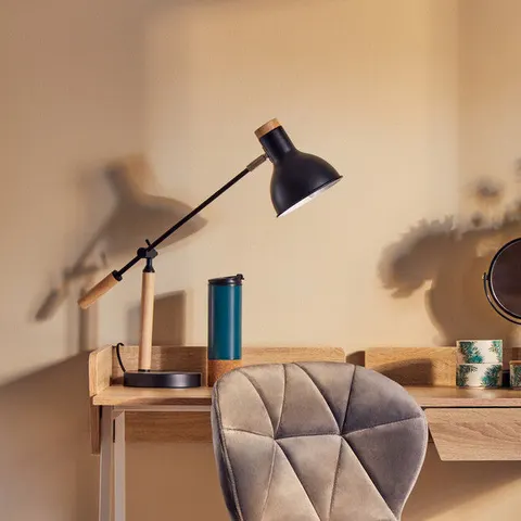 Interiors by Premier Matte Black Table Lamp, Easy to Assemble Bedside Table Light, Eco-friendly Lamp for Table Living Room – image 1