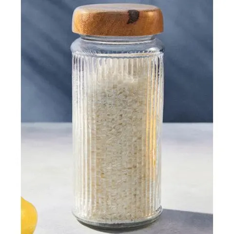 Glass Storage Jar with Mango Wood Lid 2000ml | Garner – image 1