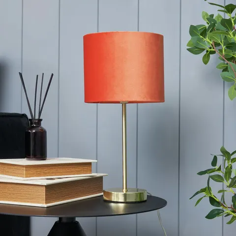 BHS Velvet Table Lamp, Orange – image 1