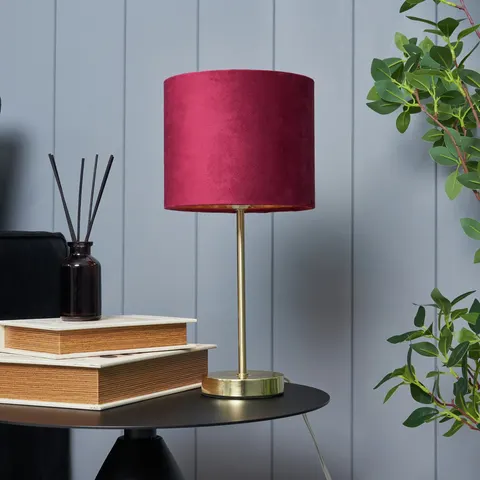 BHS Velvet Table Lamp, Red – image 1