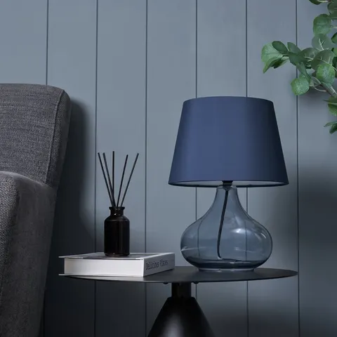BHS Teardrop Glass Table Lamp - Blue – image 1