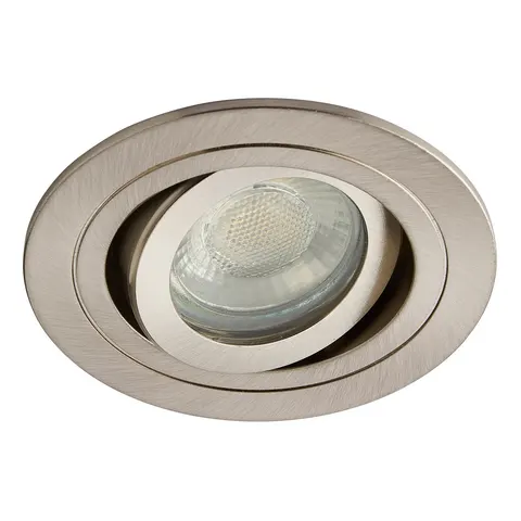 Cali Round Tiltable Recessed Downlight Satin Chrome IP44 – image 1