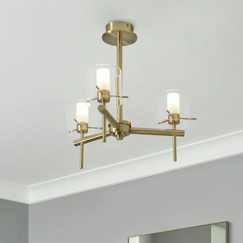 Spa Gene Cylinder Brass 3 LED Ceiling Light - Gold – image 1