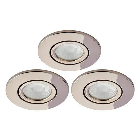 Spa 3 Pack Adjustable FireRated 4000k LED Recessed Downlight Black Chrome IP65 – image 1