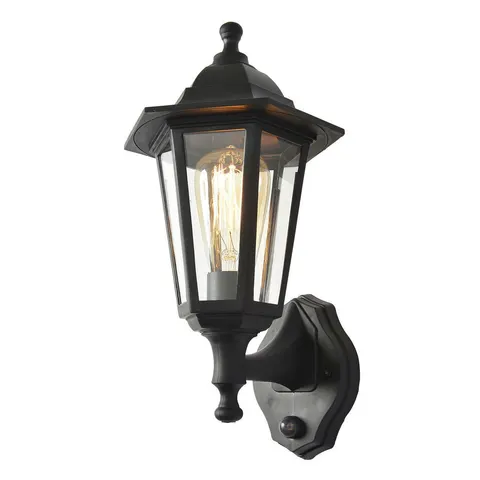 Bianca PIR Outdoor Wall Lantern Black IP44 – image 1