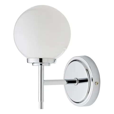 Porto Bathroom Wall Lamp Chrome & Opal IP44 – image 1
