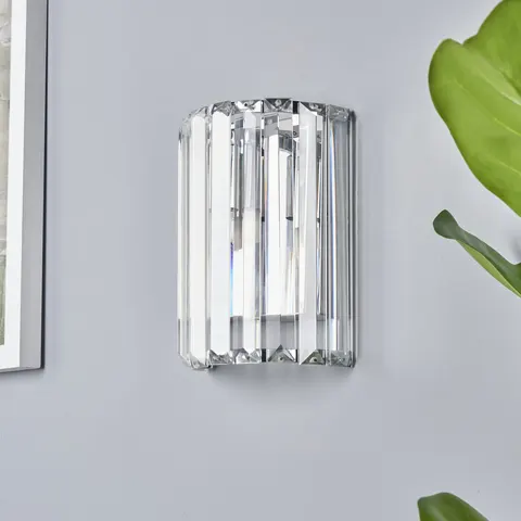 BHS Spa Curv Metal Bathroom Wall Light - Chrome – image 1