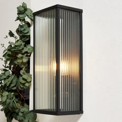 Zink FLINT IP44 Black Outdoor Wall Box Lantern – image 1