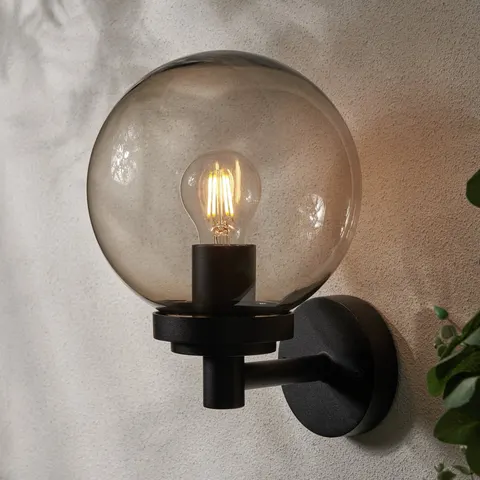 Zink SFIR IP44 Black Outdoor Globe Wall Light – image 1