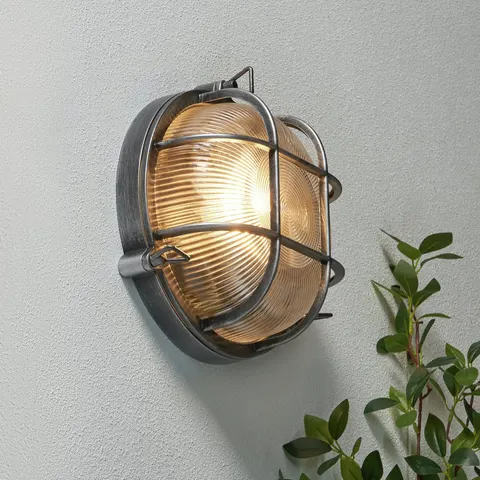 Zink Gali Caged Round Outdoor Bulkhead Silver – image 1