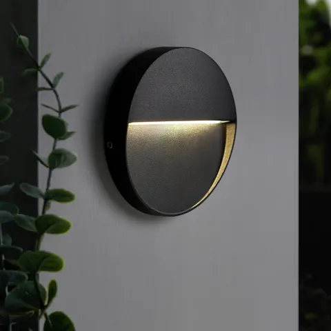 Zink BRIA IP54 Black LED Round Outdoor Guide Light – image 1